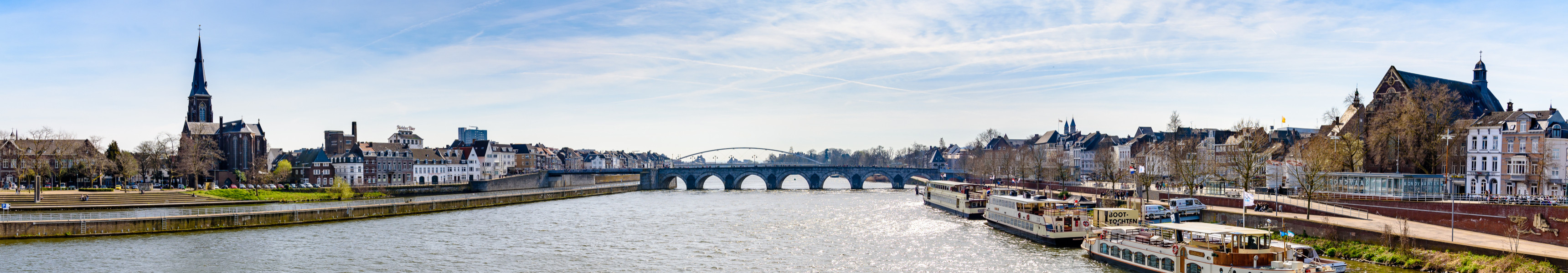 Maastricht von der Br&uuml;cke &uuml;ber der Maas